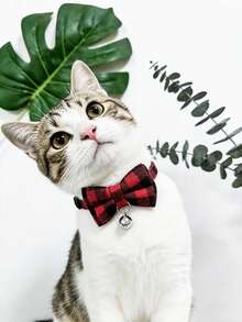 PETSIN 1 Pet Bow Tie Heart Collar Adjustable Neck Circumference Cat Collar Dog Collar Pet Supplies - Multicolor - View 3