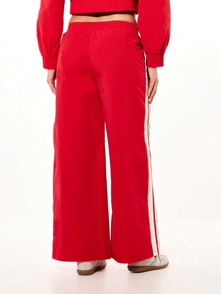 SUMWON WOMEN Wide Leg Track Pants With Side Stripes
