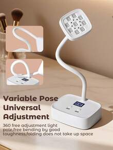 Teckwe مصباح أظافر UV قابل للشحن، ضوء أظافر لاسلكي مع مؤقتين 30 ثانية و60 ثانية وحساس تلقائي لتجفيف سريع لطلاء الجل، مجفف أظافر UV لاسلكي بعنق متحرك، مناسب للنساء والفتيات والمانيكير وصالونات الأظافر DIY في المنزل - أبيض - مشاهدة 5