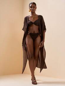 Zivah 2025 Casual Resort Elegant Brown Kaftan - Brown - View 2