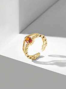 MOTF PREMIUM NHẪN HỞ MẠ VÀNG 18K ĐÍNH ĐÁ QUÝ - Vàng đỏ - Xem 7