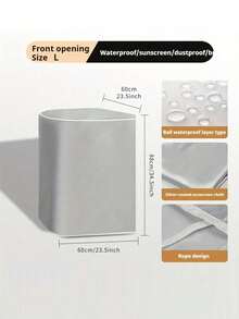 1 pieza Cubierta universal para lavadora - Protector a prueba de polvo y agua para electrodomésticos de lavandería con cremallera, sin necesidad de electricidad ni batería, se ajusta a la mayoría de lavadoras de carga superior y frontal - Gris Claro - Ver 5