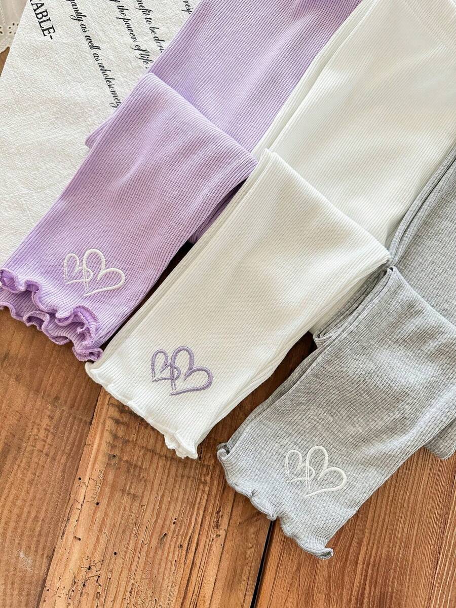 LMoss Kids 3PCS Young Girls Leggings - Mauve Purple - View 1