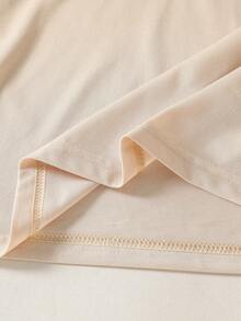 SHEIN Vacaura 男童夏季休闲马匹印花四分之一扣 Polo 衫，适合休闲和通勤穿着 - 卡其色 - 查看 5