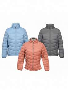 Chamarra Acolchada Ligera COLOR AZUL CIELO, CHAMARRA BEIGE y CHAMARRA GRIS 3PK para Hombre con Estilo Urbano, Diseño Moderno y Corte Casual, Abrigo de Moda para Clima Frío Ligero con Acabado Premium y Confort Diaria - Azul - Ver 1