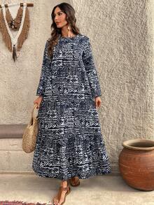 EMERY ROSE 女士复古风长袖连衣裙 - 彩色 - 查看 9