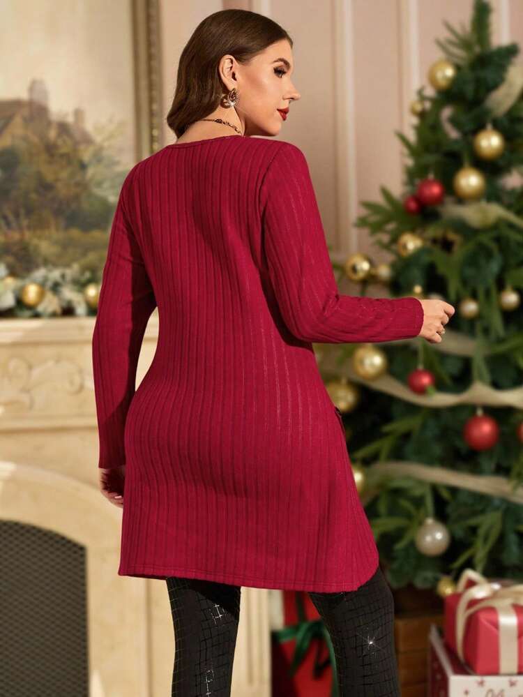 プラスサイズ カジュアル 通勤 無地トップス&レギンス 2点セット