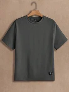 HIMLAND Men's Knit Casual Short Sleeve T-Shirt Men T Shirt Pack Boxy Tees Cotton Tees Men Basic Tees Ribbed Men T-Shirts - Multicolor - View 9