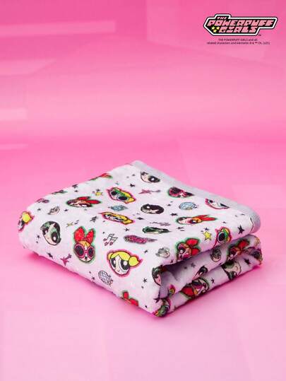 THE POWERPUFF GIRLS X PETSIN 1 Piece Of Versatile Big Eyed Girl Pet Cat Dog Universal Warm And Comfortable Blanket, Light Purple Autumn And Winter Thick Absorbent Bath Towel