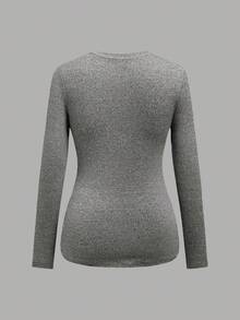 Modmama 3pcs/Set Maternity Casual Round Neck Long Sleeve Fitted Pregnancy T-Shirt Pregnancy Clothing Maternity Tops Pregnancy Shirts Postpartum Clothes Curve Maternity Clothes