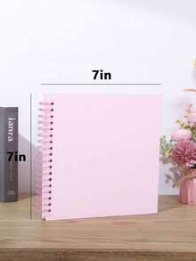SHEIN 7*7英寸/8x8英寸/10x10英寸DIY剪贴簿相册40页/20张精装牛皮纸剪贴簿相册纪念册适用于婚礼和周年纪念家庭 - 粉色 - 查看 4