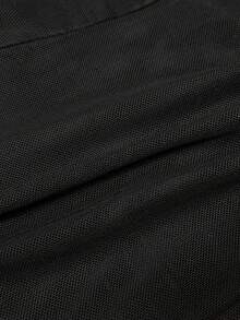 EgrlEra Women's Lace-Up Sexy Bodycon Long Sleeve Mesh Jumpsuit - Black - View 4