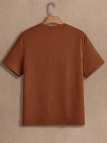 HIMLAND Men's Knit Casual Short Sleeve T-Shirt Men T Shirt Pack Boxy Tees Cotton Tees Men Basic Tees Ribbed Men T-Shirts - Multicolor - View 7