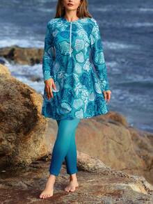 Swim Mulvari 加大码贝壳印花布基尼泳衣 - 彩色 - 查看 5