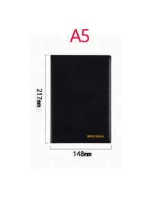 1pc Thick Business Office Notebook,Soft Leather Notebook,School Diary, School And Office Universal Notebook - Black - View 5