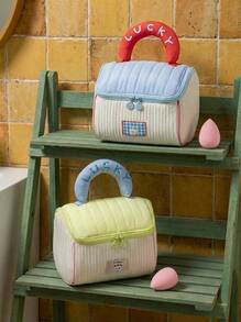 Joivida Cute House Shape Makeup Bag, Large Capacity Travel Cosmetic Case, Soft Toiletry Pouch Organizer, Portable Storage For Skincare & Beauty Products - Multicolor - View 2