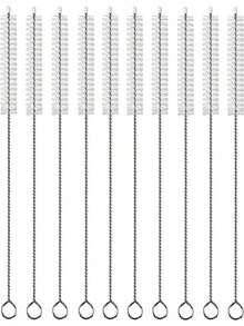 10 piezas Limpiadores de pajitas, Cepillo limpiador de pajitas de vidrio reutilizable para taza, Cepillo limpiador de pajitas de tubo flexible extra largo, Juego de cepillos limpiadores de diferentes tamaños para pajitas de boba, pajitas para biberón de bebé de 12 pulgadas, 8 pulgadas - Multicolor - Ver 1