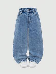 Conjunto de Moletom e Shorts Curta para Meninas Jovens 2 peças: Forro Térmico, Tecido de Moletom Grosso e Confortável, Corte Solto e Estiloso, Estampa Fofa de Número Cartoon em Rosa com Capuz + Calça Denim Reta com Cintura Elástica, Cor Denim Retrô Azul Claro, Corte Fofo, Adequado para Todas as Estações, Múltiplos Estilos, Alto Custo-Benefício, Conjunto de Duas Peças na Moda para Moletom e Denim de Meninas. - Multicolorido - Visão 5