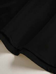 Franclia 女士休闲百褶 A 字形黑色半身裙，百搭春秋装 - 黑色 - 查看 3