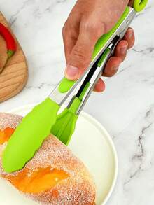 1个不锈钢厨房夹 - 多功能可锁定尖头烧烤夹，厨房食物夹，耐热烹饪夹，适用于烧烤、沙拉、烘焙 - 必备厨房工具 - 彩色 - 查看 15