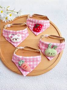 PETSIN 1 chiếc khăn lau miệng hình tam giác dễ thương cho thú cưng; Khăn hình tam giác cho thú cưng; Vòng cổ hình mèo hoạt hình; Phụ kiện thú cưng; Đồ dùng cho thú cưng - Nhiều màu - Xem 2