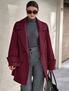 CLARA VERO Oversized Boxy Double-Breasted Overcoat