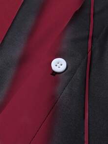 Manfinity Mode Men's Fashion Commuter Contrast Color Button Long Sleeve Shirt, Formal, Ceremony - Red and Black - View 5