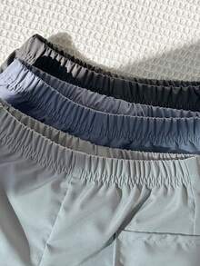 Souflis Souflis 3条装幼儿男童休闲工装短裤，柔软舒适，适合日常穿着、户外玩耍、上学、度假、运动、聚会 - 米色、军绿色、黑色 - 彩色 - 查看 4