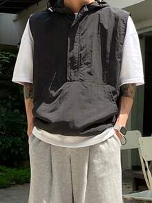 DAZY Men's Grey Hooded Drawstring Hem Jacket And Coat, Spring/Summer - Grey - View 4