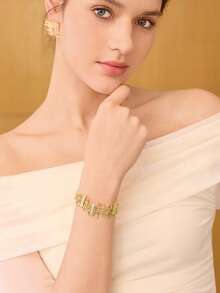 MOTF PREMIUM 空心编织链手链 - 金色 - 查看 3