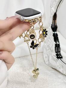 Teckwe Suitable For Watch S10 Daisy Watch Bracelet 38/40/41mm/S10-42mm Butterfly Metal Strap, Stylish And Elegant, Suitable For Goddesses And Can Also Be Used As A Gift - Multicolor - View 1