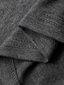 DAZY 极简针织半拉链宽松长款连衣裙家居服（女士款） - 深灰色 - 查看 7