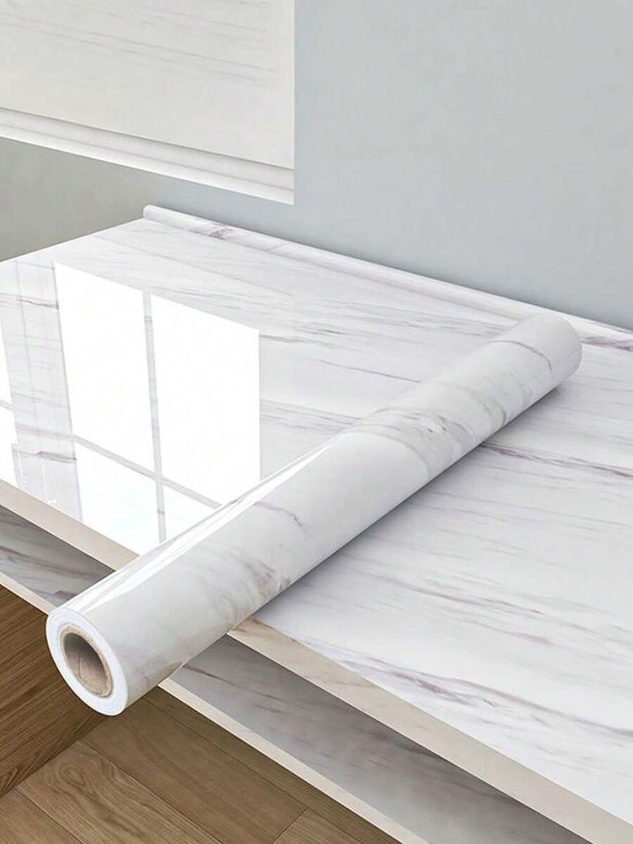 1 Roll Self Adhesive Marble Pattern Paper 40cmx1m 40cmx2m Waterproof Oilproof Heat Resistant Peel Stick Wallpaper For Kitchen Cabinet Countertop Furniture DIY Renovation Decor - Apricot - View 1