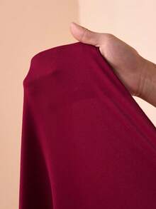 Zivah 2026春夏新品，情人节、音乐节、复活节、西部风、游牧风、波西米亚风、纳什维尔风格派对、婚礼、晚宴、约会、聚会、生日、大学、学生、日常穿着、百搭基础款、休闲、度假、邮轮旅行、海滩、日光浴、爆款、优雅、通勤、商务休闲、极简设计圆领长袖连衣裙，前系带，宽松直筒不对称下摆，酒红色连衣裙，春夏连衣裙，派对连衣裙，性感连衣裙，女士连衣裙 - 酒紅色 - 查看 8