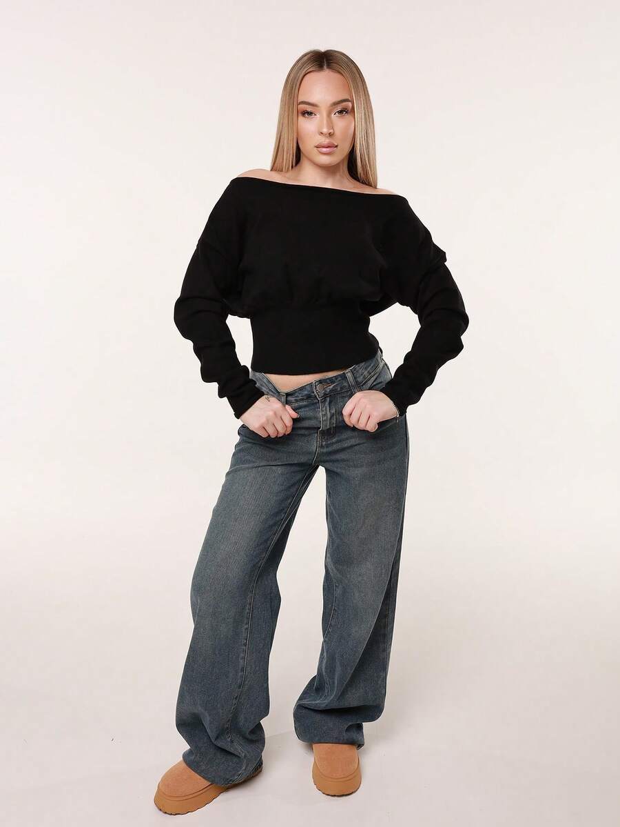 Katetique Quần Jeans Thường Ngày Túi Nút Phía Trước Đơn Giản Cho Nữ - Màu xanh lam - Xem 1