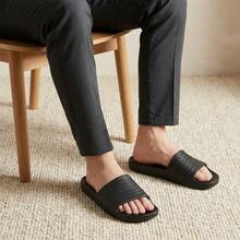 Sandalia slide hombre, sandalia EVA ligera, slide cómoda, calzado casual hombre, sandalia una pieza, sandalia suela amortiguada, sandalia verano hombre, sandalia resistente, slide impermeable - Negro - Ver 3