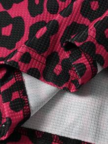 PAVTROS 男士街头风，复古，ins风数码豹纹印花面料，街头潮流，休闲运动长袖T恤，可叠穿，男女皆宜，情侣款，嘻哈风，送给男友的礼物，适合春、秋、冬三季穿着。 - 紅色 - 查看 4