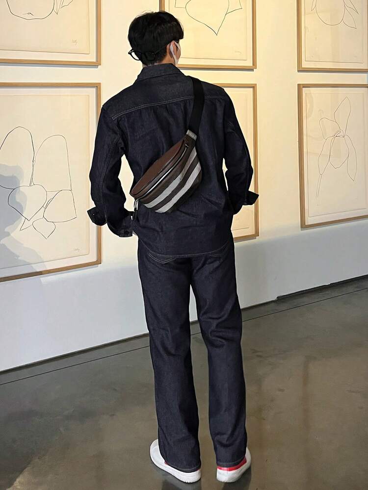 Men's Washed Solid Black Denim Suit, Autumn