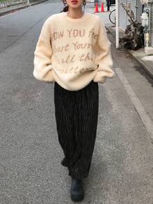 FRIFUL 女士休闲纯色纹理面料A字半身裙，秋季 - 黑色 - 查看 2