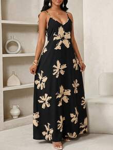 SHEIN Lady Women's Sleeveless Floral Print Loose Casual Dress, Summer - Multicolor - View 5