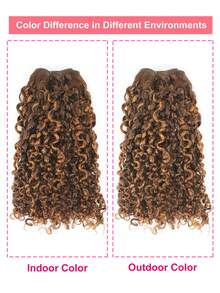 亮點 P4/30# 小精靈捲髮束鋼琴色雙拉發緯一根頭髮供體處女人發編織 12a 級 SDD 全端