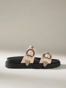 Solecia Women's Casual Thick-Sole Retro Sandals, Versatile For Summer - White - View 2