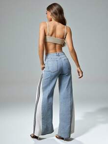 Denimoi 女士简约时尚休闲牛仔裤，适合日常穿着 - 淺色水洗藍 - 查看 3