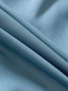 PAVTROS Quần short bóng rổ nam mùa hè, phong cách thường ngày, năng động, in chữ và số, viền sọc tương phản, cạp chun có dây rút. - Màu xanh nhạt - Xem 3