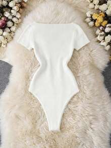 Franclia 女士纯色简约短袖针织连体裤，日常穿着