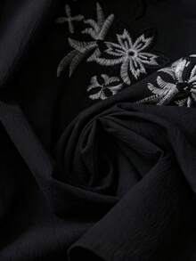 Linhara Áo kiểu nữ cỡ lớn phong cách Bohemian thêu hoa, áo chui đầu, áo kiểu nữ thường ngày, áo sơ mi nữ tay dài thêu, áo kiểu nữ. - màu đen - Xem 3