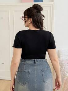 CovetEZ Plus Size Summer Bodysuit - Black - View 2
