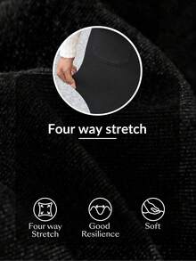 Flexra 女士金属纽扣口袋设计修身休闲百搭牛仔裤 - 黑色 - 查看 8