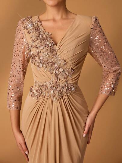 Aureia Apliques de renda bordada elegantes e luxuosas com miçangas, ideais para casamentos, festas, férias, bailes, noivas, mães da noiva e vestidos de noite.