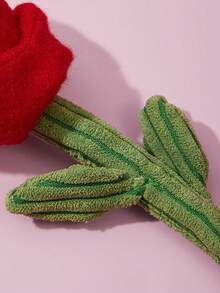 PETSIN 1pc Polyester Material Red Rose Flower, Mute No Squeaker, Interactive Pet Toy Suitable For Cats, Dogs, Daily Use, Wedding Shooting,Valentine's Day Decor & Gift, For Small/Medium Pets - Multicolor - View 7